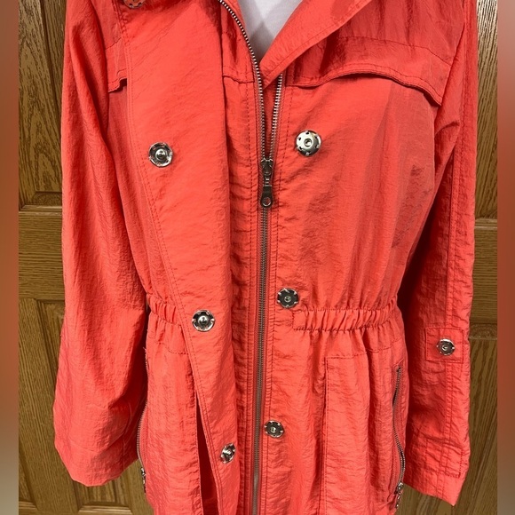 G.E.T Anorak Versatile Hi-Lo Hem Deep Pocket Lightweight Hidden Hood Jacket Med - Picture 4 of 14